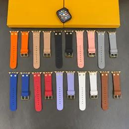 Apple Iwach Watch Band 444MM42M42mm 38mm 40mm 41mm Ultra 49mm Designer Luxury Bracelet 9 8 7 6 5 4 SEリベットウォッチバンドのレザーストラップ