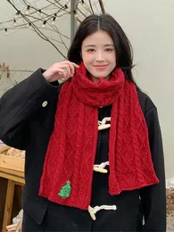 Berets WJ397D36-D41 Design Women Scarf Winter Ladies Sweet Preppy Style Christmas Scarve Wrap Shawl