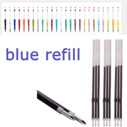 Påfyllningar 50st/Lot Blue Poaded Pen Ballpoint Diy Beadable School Office 230422