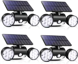 Security Lighting Solar Lights Outdoor 30 LED with Motion Sensor Dual Head Spotlights IP65 Waterproof for Front Door Yard Garden