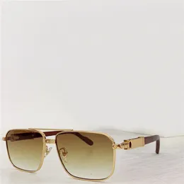 Neue Modedesign-Sonnenbrille für Männer und Frauen 1148 quadratischer Metallrahmen mit Holzbügeln einfacher und beliebter Stil für den Außenbereich mit UV400-Schutz