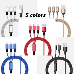 3 In 1 Micro USB Type C Charger Cables For iPhone 14 13 12 11 Pro Max Samsung galaxy S10 S20 S22 A52 A53 Huawei P30 P40 Xiaomi redmi note 8 10 11 Oppo Vivo 1.2M Charging Cord