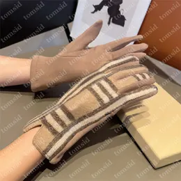 Luxuriöse Damen-Woll-Designer-Handschuhe, weiche Winterhandschuhe, klassische karierte Damen-Finger, warmer Handschuh, Kaschmir, 6 Farben, Tomsid