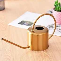 Watering Can Golden Garden rostfritt stål 1300 ml liten vattenflaska Lätt att använda handtag perfekt för vattning Växter Flower Y200106298M