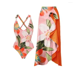 Damenbadebekleidung Colorblock Blumendruck Bikinis 2023 Mode Einteiliger Badeanzug Frauen Badeanzug Sommer Beachwear Luxus Rückenfrei