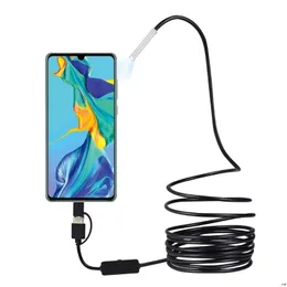 PLUMM FARNINGAR USB Endoskop 3 i 1 Borescope 3,9 mm Ultra Thin Wattentproof Camera Micro och Type C för Android -telefon Windows PC MAC 230422