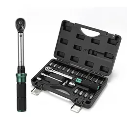 Tools 14'' Drive 224Nm Precise Double Scale Torque Wrench Set MTB Bike Socket Spanner Bicycle Motorcycle Ratchet Repair Toolbox Kit 231122