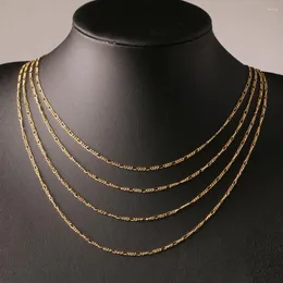 Chains Fashion Gold Color Wholesale 2mm Wide Heavy Figaro Necklace Women Men's