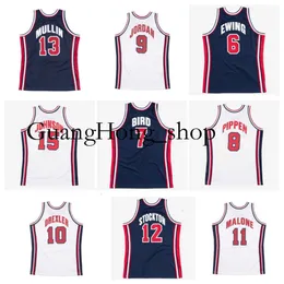 S GH 1992 Team USA Michael Jor Dan Basketball Jersey Mitch and Ness Larry 7 Bird Johnson Throwback John Stockton Scottie Pippen Patrick Ewing