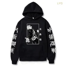 Hoodies voor heren Sweatshirts Jujutsu Kaisen Gojo Satoru Gedrukt Casual Anime Hoodie Losse streetwear truien met lange mouwen Oversized heren 69J2