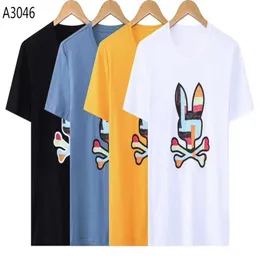 Графические T Рубашки для мужчин психо -череп -кролика паттерны животные при печати Colorf Skl кроличья рубашка летняя женская футболка роскошная дизайнерская мода уличная мода