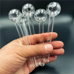 6cm/10cm/12cm Glass Oil Burner Smoking Pipes 20x2mm thick clear tube 20PCS/BOX Freeshipping Wholesale BestGlass G44-6.5 LL