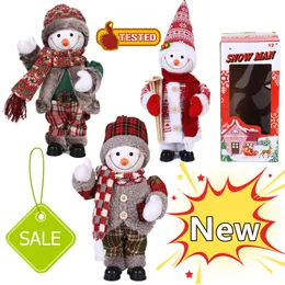 Neue Neueste Elektrische Weihnachten Santa Claus Schneemann Dekorative Ornament Weihnachten Kinder Spielzeug Geschenke Weihnachten Musik Schaukel Schneemann