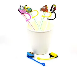 مخصصة kawaii soft silicone straw toppers cover cover charms re reusable splash