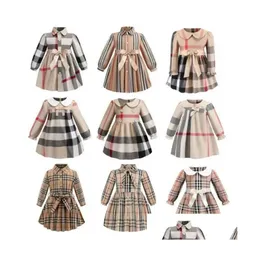 Robes de filles robe de bébé enfants revers collège manches courtes chemise plissée jupe enfants vêtements de sport vêtements drop livraison maternité otjc3