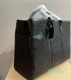 Maletín de hombre Bolso de mano de mano en relieve de moda Bolso de hombro de lujo negro