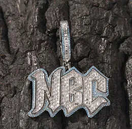 Custom Name Necklace Men Women Iced Out Baguette Setting Pendant Personalized Charms Trap Rapper Super Star Cubic Zirconia Hiphop Jewelry