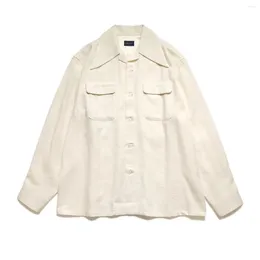 Mäns casual skjortor 23ss kapital hiroda hiroshi bomull tvättas gammal svansjärn krage lös vit skjorta vår långärmad kappa