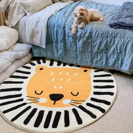 Carpet Nordic Carton Round Rug Carpets for Home Living Room Bedroom Kids Room Blanket Plush Floor Mat Decoration Salon Pile Area Rug 231122