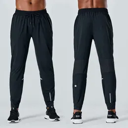 2023 Lululemen'in Uzun Pantolon Erkekler Spor Çalışma Hizalama Yoga Dış Mekan Spor Salonu Cepleri İnce Sweatpants Pant Pantolon Pantolon Jogger Pantolonlar Erkekler Lulu Laild Elastik Bel Spor