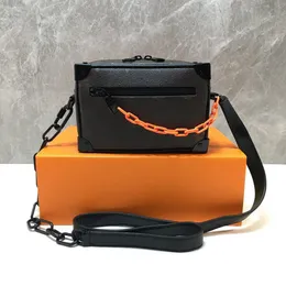 Symmetrische Trunk Box Bag aus echtem Leder, weiche Mini-Eimer-Schultertaschen, City Keep Pouch, Damenmode, neue Cross-Body-Handtasche, Seriennummer