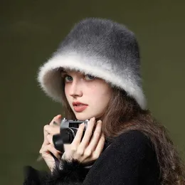 Winter Warm Fisherman Hat Women's Thickened Cold Resistant Big Head Surrounding Face Small Basin Hat Plush Hat Rabbit Hair Hat DMZ101 231015