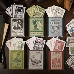 20 jogos/lote almofadas de memorando material papel vintage listado selos de livro lixo diário scrapbooking cartões retro fundo decoração