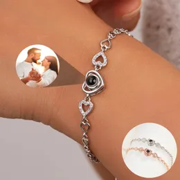 Charm Bilezik Toptan Kişiselleştirilmiş Projeksiyon PO Braceletheart Kolye Bilezik Anıt Anıtı Braketpo Takı 231123