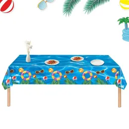 Bordduk Summer TABLEDCLOTH MULTI ANVÄNDNING Runner Creative Pool Design Cover för Swimming Party Decorations Supplies