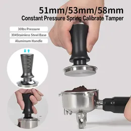 Tampers kawa manipulowanie stałym ciśnieniem 51 mm 53 mm 58 mm skalibrowane 30 funtów dla Delonghi Breville Espresso Akcesoria Barista narzędzia narożne 231123