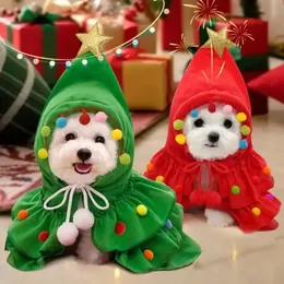 Dog Apparel Christmas Pet Clothes Cloak Cape and Shawl Puppy Cosplay Santa Tree Costume Happy Festival Coat Supplies Wholesale 231122