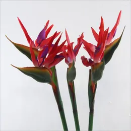 Kwiaty dekoracyjne 1PC PE Skybird Plant Single Stem Strelitzia Reginae Aiton Symulacja do domu weselnego sztuczna