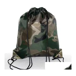 Sacos ao ar livre Grande Camuflagem Dstring 210D Embalagem À Prova D 'Água Mochila Camo Ginásio Saco Escola Esporte Sapato Entrega Esportes Ao Ar Livre Dhmls