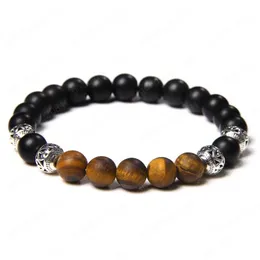 Beaded Natural Beads Round Ball Charm Bracelets Tiger Eye Stone Bracelet Male Classic Jewelry Drop Delivery Dhhiu