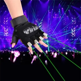 1 st röda gröna laserhandskar Dancing Stage Show -handskar ljus med laserslampor och LED -palmlampor för DJ Club Party Bars 2012204Q