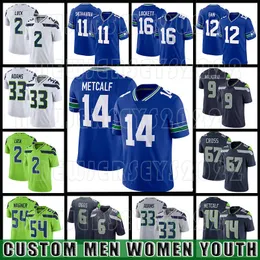 Kenneth Walker III Futebol DK Metcalf Jerseys Tyler Lockett Drew Lock Jamal Adams Jaxon Smith-Njigba Seattles Bobby Wagner Seahawks Will Dissly Devin Bush FAN Love