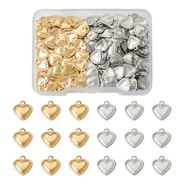 Christmas Decorations 300Pcs Stainless Steel Puffed Heart Charms Tiny Love Pendants for Necklace Bracelet Earring Jewelry Making 231123