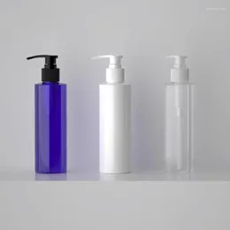 Bottiglie di stoccaggio 200ml Press Pump Round Shampoo Lotion Bottle Imballaggio cosmetico per la cura della pelle