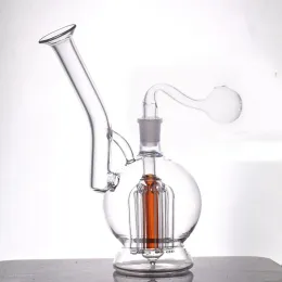 Glass Bong Hookah 6 Arm Tree Percolator Water Pipe Recycler Dab Oil Rigs Mobius Matrix Sidecar Ash Catcher med 14mm Male Glass Oil 12 LL