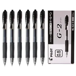 Gelpennor 12st/Box Pilot BL-G2 Infällbar gelbläckpenna set 0,38mm 05mm 07mm Tip Roller Ball Pennor Comfort Grip School Supplies Pilot Pen 231122