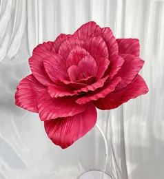 Dekorative Blumenkränze Riesige PE-Orchidee Künstliche Blumendekoration Zuhause Hochzeit Hintergrund Straße führt Fake Foam Rose Shoppi5281700