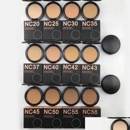 Yüz Pudra Tasarımcı Makyajı 15G NC Renk Sıkıştırma Poudre Plus Foundation Doğal Beyazlatma Firması Brighten Lüks Makyaj Kontur Damlası DHW1V