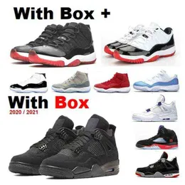 New 2021 Neon 4S Bred 11s Low Men Basketball Shoes Concord 45 Red Cement Pure Ge Metallic Cool Sneakers