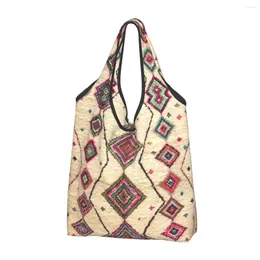 Sacos de compras Marroquino Berber Tapete Boho Estilo Mercearia Tote Bag Mulheres Antigo Boêmio Geométrico Shopper Ombro Grande Bolsa