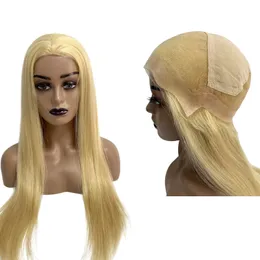 22 inches Chinese Virgin Human Hair #613 Blonde Color Silky Straight 150% Density Full Lace with PU Around Wig for Black Woman