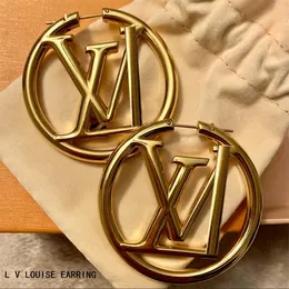 Роскошные серьги-кольца с покрытием из 18-каратного золота, женские дизайнерские ювелирные изделия, популярные культовые серьги с буквами, женские серьги высокого качества с оригинальной коробкой