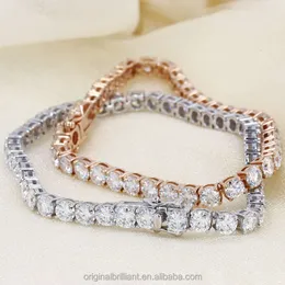 Bracelet Necklace Moissanite Womens 14k Solid Gold Vvs 4mm Diamond Link Chain Tennis