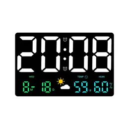 Zegary ścienne High Definition Largescreen Temperatura i wilgotność Wyświetlanie pogody Kolor cyfrowy Alarm 231122