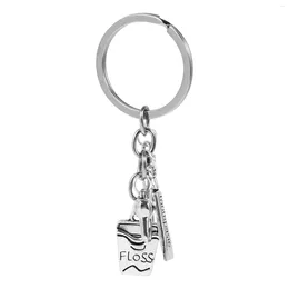 Keychains Keychain Gift tandläkare Key Keyring Tandkräm smycken Hygienistiska gåvor Assistent Ring Charm Chain Graduation Pendant Floss