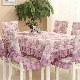 Nappe de table élégante style européen pastorale rétro 2 Styles dentelle florale coton salle à manger mariage Banquet nappes housses de chaise